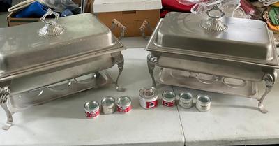 G405 Pair Of Chafer Dishes WIth Cooking Fuel