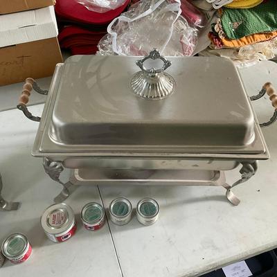 G405 Pair Of Chafer Dishes WIth Cooking Fuel