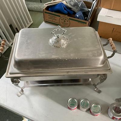 G405 Pair Of Chafer Dishes WIth Cooking Fuel