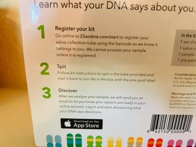 23andMe ANCESTRY SALIVA COLLECTION KIT AND 2 COVID-19 ANTIGEN RAPID TESTS