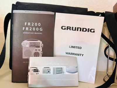 GRUNDIG FR200 AM/FM SHORTWAVE RADIO, VINTAGE MINI FAN, ELECTRIC 24HR TIMER, & PAPER/NAPKIN HOLDER
