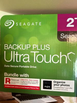 SEAGATE 2TB 3.0 USB BACKUP PLUS ULTRA TOUCH DATA SECURE PORTABLE DRIVE