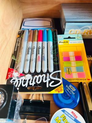 DRAWER FULL OF OFFICE SUPPLIES