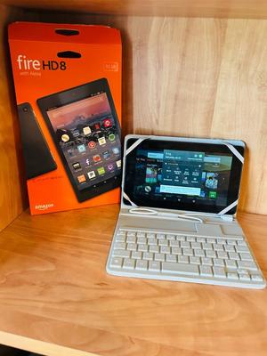 AMAZON 32GB FIRE HD 8 TABLET WITH ALEXA AND BONUS KEYBOARD CASE