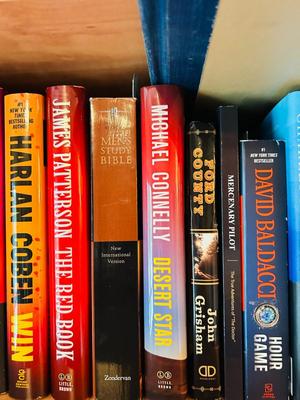 SEVERAL NICE HARDBACK NOVELS AND A DICTIONARY
