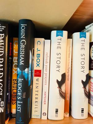 SEVERAL NICE HARDBACK NOVELS AND A DICTIONARY