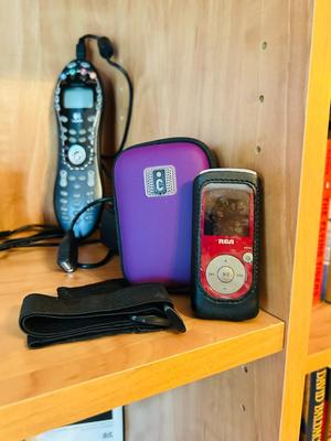 LOMGITECH HARMONY 620 SERIES REMOTE, RCA MP3 PLAYER, CLICK FREE AUTOMATIC BACK UP AND A SMALL TRAVEL MOUSE