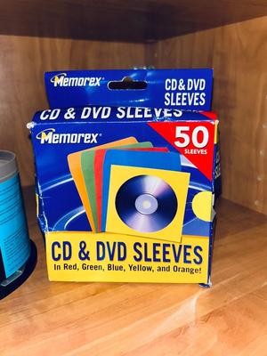 A TON OF CD-R's AND DVD-R BLANK DISKS AND EMPTY SLEEVES