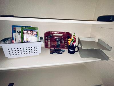 NIFTY BATTERY DADDY WITH BATTERIES, FILE HOLDER, STORAGE BASKET AND PUZZLE BOOLS WITH PENS AND PENCILS