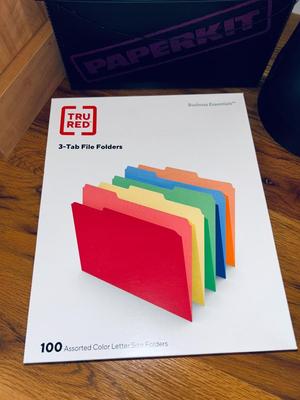 ROYAL 12 SHEET CROSS CUT PAPER SHEDDER, WASTE CAN, 3 TAB FILE FOLDERS AND PAPER KIT STATIONARY TYPE PAPERS
