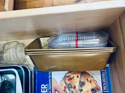 VINTAGE NUT CHOPPER AND FLOWER SIFTER, HAND BEATERS, AND BAKEWARE