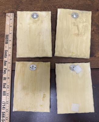 Set of 4 Mary Beth Zietz 3D Wall Plaques Resin Raised Flowers Signed