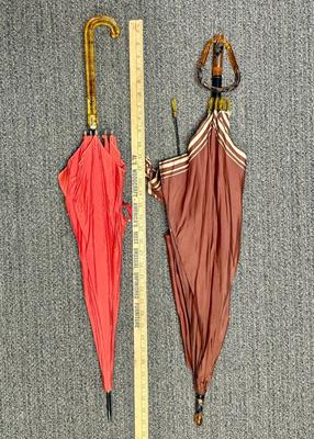 Sale Photo Thumbnail #379: Brown one has large rip that couldn't be captured in photos without making it worse. The red one is in better shape, but still wood need some repair. They are super cool just the way they are, though.