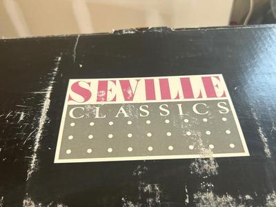 LIGHTLY USED SEVILLE BRUSHED STAINLESS STEEL STEP ON TRASHCAN