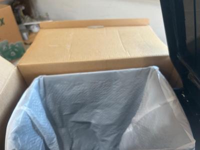 LIGHTLY USED SEVILLE BRUSHED STAINLESS STEEL STEP ON TRASHCAN