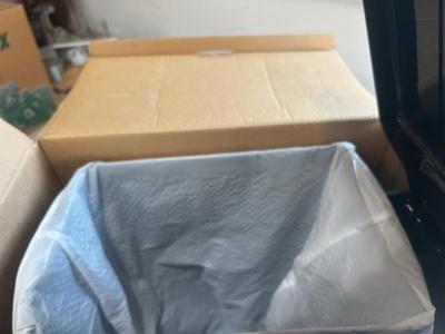 LIGHTLY USED SEVILLE BRUSHED STAINLESS STEEL STEP ON TRASHCAN