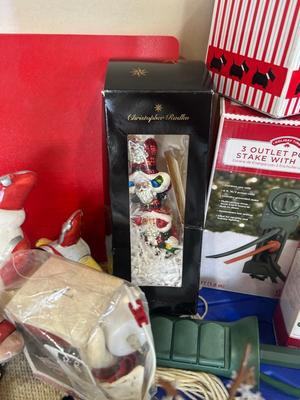 STORAGE TOTE AND MERRY CHRISTMAS DECOR FOR DECKING THE HALLS