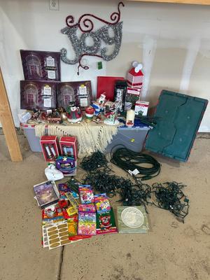 STORAGE TOTE AND MERRY CHRISTMAS DECOR FOR DECKING THE HALLS