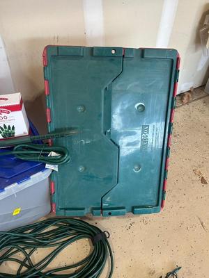 STORAGE TOTE AND MERRY CHRISTMAS DECOR FOR DECKING THE HALLS