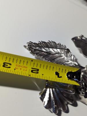 Signed Crown Trifari Vintage Brooches & Clip Earrings Pin Silver Tone Costume Jewelry #10