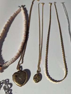 Silver Floral Engraved Vintage Belt Buckle Locket Necklaces Silver Star & Bell #15