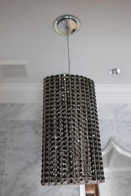 Modern Cylinder Pendant with Faceted Crystal Strands