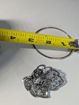 Beau Sterling Filigree Leaf Brooch - Sterling Necklace - Sterling Bracelet 14 grams #21