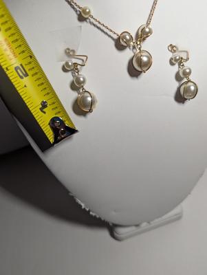 Vintage Handmade 14kt Gold Hillcraft Necklace & Earrings #23