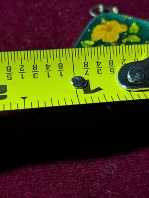Hand Painted Bahamas 15 Cent Hibiscus Pendant & 5 Cent Hand Painted Pineapple Pendant #2