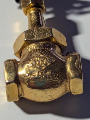 Vintage Jenkins Brothers Miniature Salesman Sample Pipe Pipe Globe Valve Pendant #4