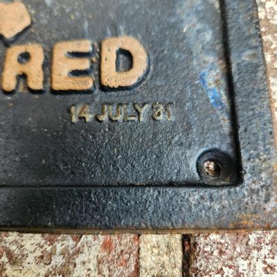 1931 Cast Metal Drinking Fountain White Colored Sign Montgomery Alabama