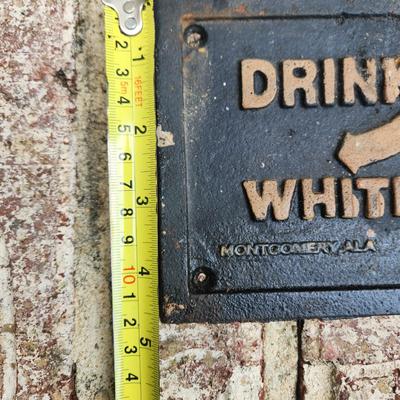 1931 Cast Metal Drinking Fountain White Colored Sign Montgomery Alabama