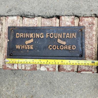 1931 Cast Metal Drinking Fountain White Colored Sign Montgomery Alabama