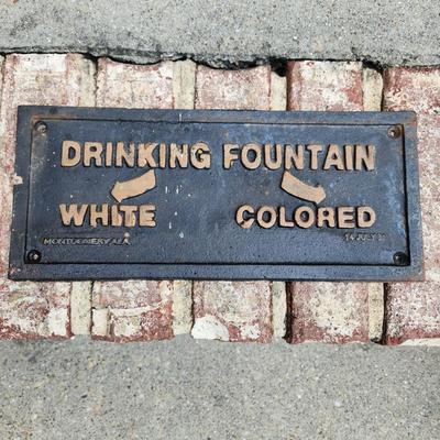 1931 Cast Metal Drinking Fountain White Colored Sign Montgomery Alabama