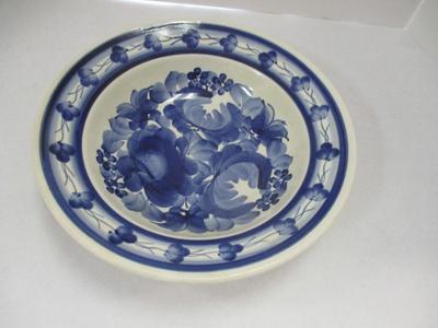 Hand Painted Vintage Wloclawek Fajans Polish Pottery Blue Floral