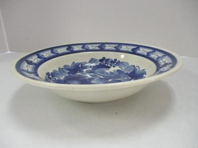 Hand Painted Vintage Wloclawek Fajans Polish Pottery Blue Floral