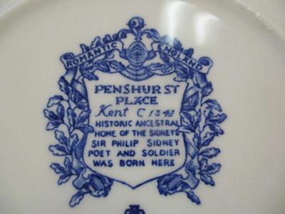 Transferare Royal Doulton Souvenir Plate White House & Wedgwood Queen’s Ware Blue Rimmed Soup Bowl Historic Penshur St Place Kent