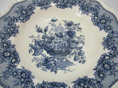 Antique Royal Staffordshire Old Pekin J & G Meakin Wason's Ascot Blue Blue Waldorf Semi Porcelain Pottery Blue & White Plate