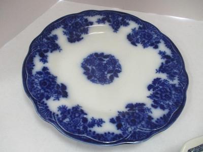 Antique Royal Staffordshire Old Pekin J & G Meakin Wason's Ascot Blue Blue Waldorf Semi Porcelain Pottery Blue & White Plate