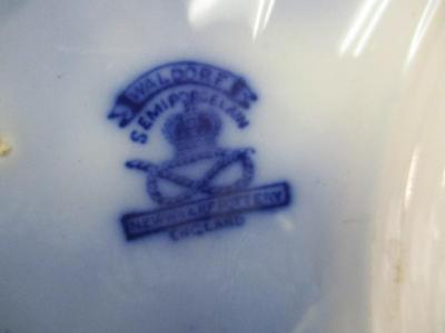 Antique Royal Staffordshire Old Pekin J & G Meakin Wason's Ascot Blue Blue Waldorf Semi Porcelain Pottery Blue & White Plate
