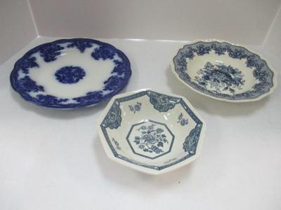 Antique Royal Staffordshire Old Pekin J & G Meakin Wason's Ascot Blue Blue Waldorf Semi Porcelain Pottery Blue & White Plate