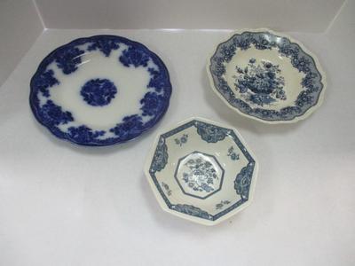 Antique Royal Staffordshire Old Pekin J & G Meakin Wason's Ascot Blue Blue Waldorf Semi Porcelain Pottery Blue & White Plate