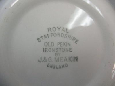 Antique Royal Staffordshire Old Pekin J & G Meakin Wason's Ascot Blue Blue Waldorf Semi Porcelain Pottery Blue & White Plate