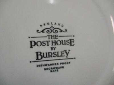 Pair Of Bursley England The Port House Blue Transfer-ware Salad Plate "The Red Lion Inn"
