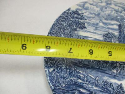 Pair Of Bursley England The Port House Blue Transfer-ware Salad Plate "The Red Lion Inn"