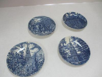Staffordshire Liberty Blue - Historical Colonial Scenes - Bread & Butter Plates