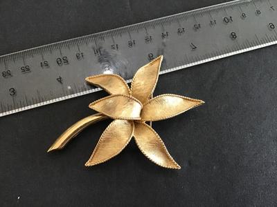 Emmons Large Brushed Gold Tone Brooch