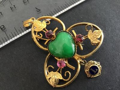 Vintage Pendant or Brooch. Multi Stone
