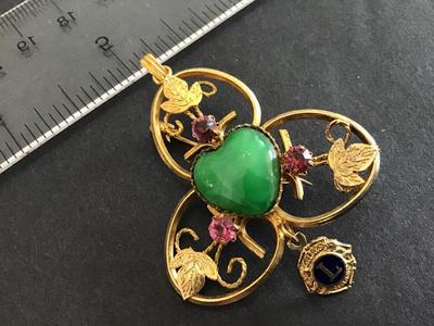 Vintage Pendant or Brooch. Multi Stone