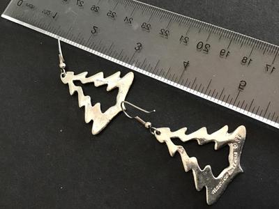 Maurice Miller Signed Hand Crafted Pewter Zig zag Tree